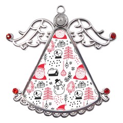 Christmas-themed-seamless-pattern Metal Angel With Crystal Ornament by Grandong