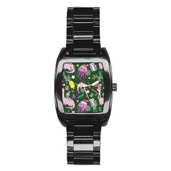 Colorful-funny-christmas-pattern   --- Stainless Steel Barrel Watch by Grandong