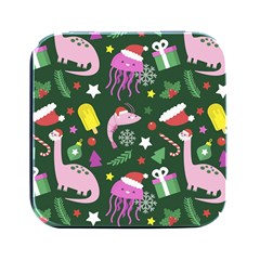 Colorful-funny-christmas-pattern   --- Square Metal Box (black) by Grandong