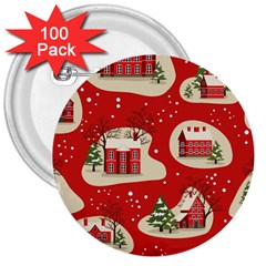 Christmas-new-year-seamless-pattern 3  Buttons (100 Pack)  by Grandong