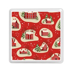 Christmas-new-year-seamless-pattern Memory Card Reader (square)