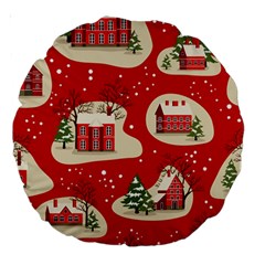 Christmas-new-year-seamless-pattern Large 18  Premium Round Cushions by Grandong