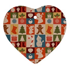 Cute Christmas Seamless Pattern Vector  - Heart Ornament (two Sides) by Grandong