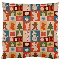 Cute Christmas Seamless Pattern Vector  - Large Cushion Case (one Side) by Grandong