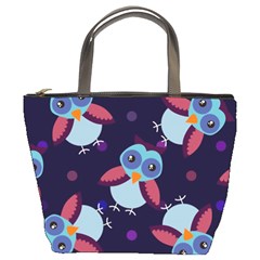 Owl-pattern-background Bucket Bag by Grandong