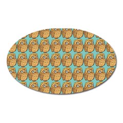 Owl-stars-pattern-background Oval Magnet by Grandong