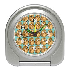 Owl-stars-pattern-background Travel Alarm Clock by Grandong