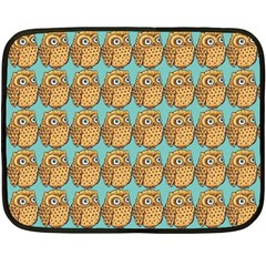 Owl-stars-pattern-background Two Sides Fleece Blanket (mini) by Grandong