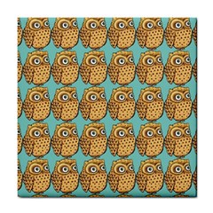 Seamless Cute Colourfull Owl Kids Pattern Tile Coaster by Grandong