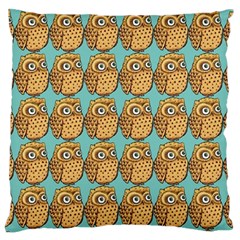 Owl-stars-pattern-background Large Premium Plush Fleece Cushion Case (two Sides) by Grandong
