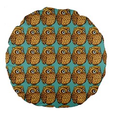 Owl-stars-pattern-background Large 18  Premium Flano Round Cushions by Grandong