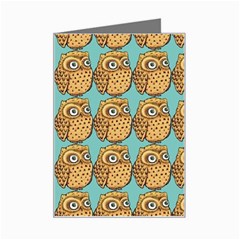 Seamless Cute Colourfull Owl Kids Pattern Mini Greeting Card by Grandong