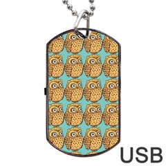Seamless Cute Colourfull Owl Kids Pattern Dog Tag Usb Flash (two Sides) by Grandong