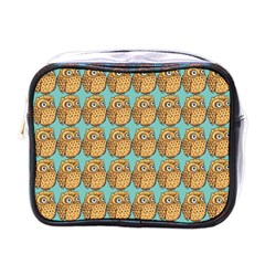 Owl-pattern-background Mini Toiletries Bag (one Side) by Grandong