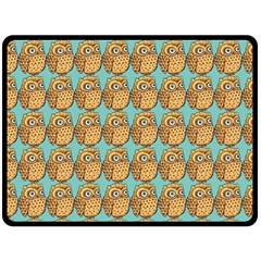 Owl-pattern-background Two Sides Fleece Blanket (large) by Grandong