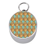 Owl-pattern-background Mini Silver Compasses Front