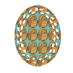 Owl Bird Ornament (oval Filigree) by Grandong