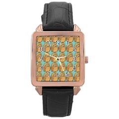 Owl Bird Rose Gold Leather Watch 