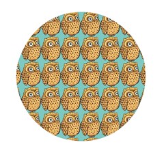 Owl-pattern-background Mini Round Pill Box by Grandong