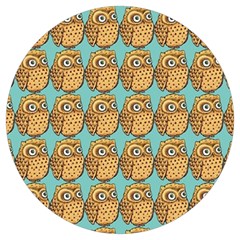 Seamless Cute Colourfull Owl Kids Pattern Round Trivet by Grandong