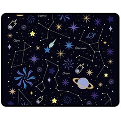 Starry Night  Space Constellations  Stars  Galaxy  Universe Graphic  Illustration Fleece Blanket (medium) by Grandong