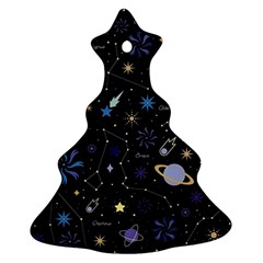 Starry Night  Space Constellations  Stars  Galaxy  Universe Graphic  Illustration Ornament (christmas Tree)  by Grandong