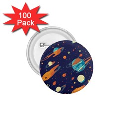 Space Galaxy Planet Universe Stars Night Fantasy 1.75  Buttons (100 pack) 