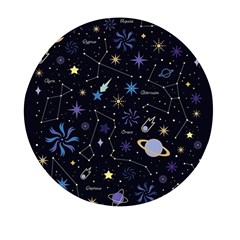 Starry Night  Space Constellations  Stars  Galaxy  Universe Graphic  Illustration Mini Round Pill Box (pack Of 5) by Grandong