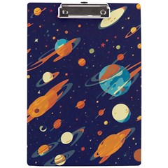 Space Galaxy Planet Universe Stars Night Fantasy A4 Acrylic Clipboard by Grandong