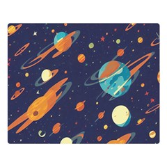 Space Galaxy Planet Universe Stars Night Fantasy Premium Plush Fleece Blanket (large) by Grandong