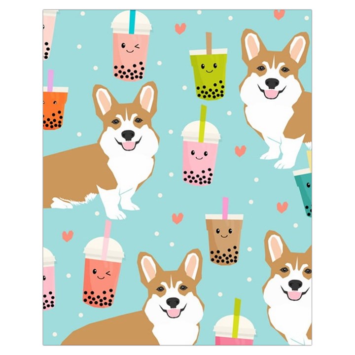 Welsh Corgi Boba Tea Bubble Cute Kawaii Dog Breed Drawstring Bag (Small)