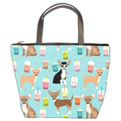 Chihuahua Bubble Kawaii Boba Tea Cute Dog Bucket Bag by Grandong
