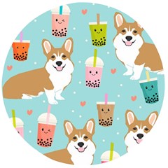 Welsh Corgi Boba Tea Bubble Cute Kawaii Dog Breed Wooden Bottle Opener (round) by Grandong