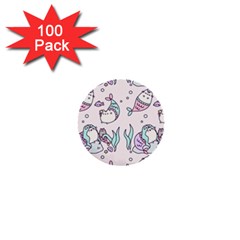 Cartoon Cat Cute Animal Design Drawing Illustration Kawaii 1  Mini Buttons (100 Pack)  by Grandong