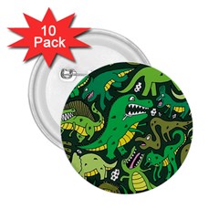 Dino Kawaii 2 25  Buttons (10 Pack)  by Grandong