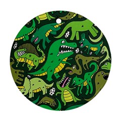 Dino Kawaii Round Ornament (two Sides) by Grandong