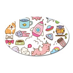 Set-kawaii-doodles -- Oval Magnet by Grandong