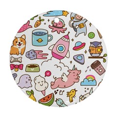 Set-kawaii-doodles -- Round Ornament (two Sides) by Grandong