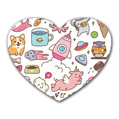 Set-kawaii-doodles -- Heart Mousepad by Grandong