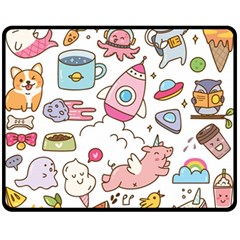 Set-kawaii-doodles -- Fleece Blanket (medium) by Grandong