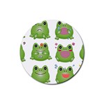 Kawaii-frog-rainy-season-japanese Rubber Coaster (Round) Front