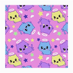 Seamless Pattern With Cute Kawaii Kittens Medium Glasses Cloth (2 Sides) by Grandong