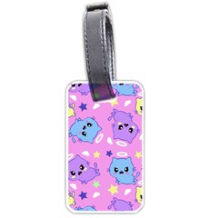 Seamless Pattern With Cute Kawaii Kittens Luggage Tag (one Side) by Grandong