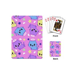 Seamless Pattern With Cute Kawaii Kittens Playing Cards Single Design (mini) by Grandong