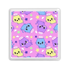 Seamless Pattern With Cute Kawaii Kittens Memory Card Reader (square)