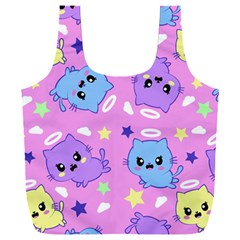 Seamless Pattern With Cute Kawaii Kittens Full Print Recycle Bag (xxxl) by Grandong