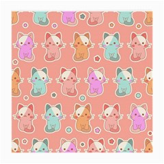 Cute Kawaii Kittens Seamless Pattern Medium Glasses Cloth (2 Sides) by Grandong