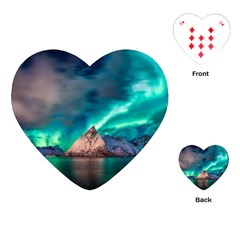 Amazing Aurora Borealis Colors Playing Cards Single Design (heart) by Grandong