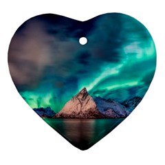 Amazing Aurora Borealis Colors Heart Ornament (Two Sides)