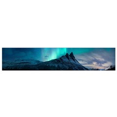 Aurora Borealis Mountain Reflection Small Premium Plush Fleece Scarf by Grandong